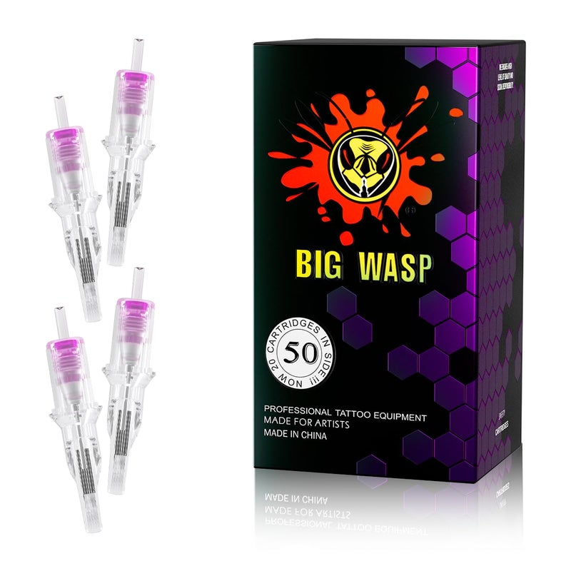 BIGWASP بيغ واسب (الجيل الرابع) 50 قطعة إبر تاتو قابلة للتصرف مختلطة مقوسة ماغنوم 7RM 9RM 11RM 13RM 15RM (#12 معيار RM) - Image 1